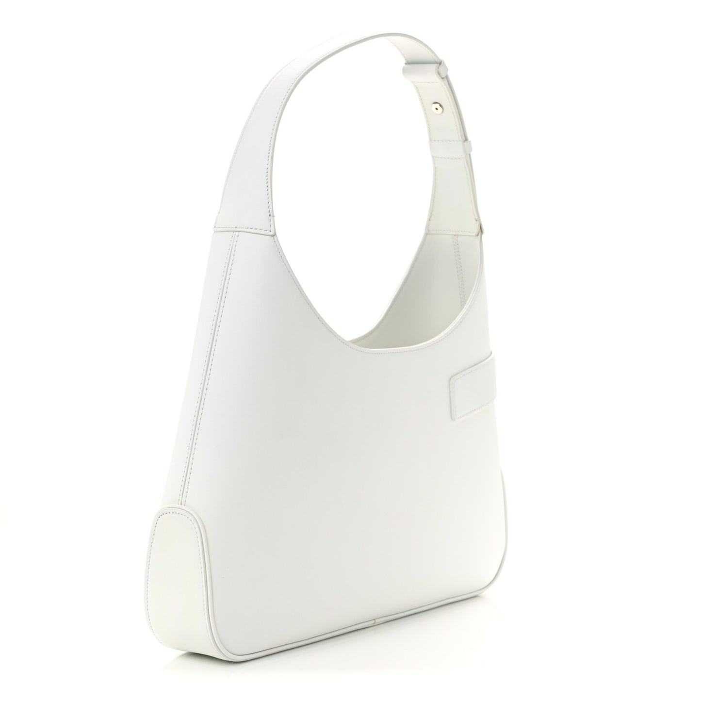 Soft Calfskin Large Gancini Arch Hobo Optic White