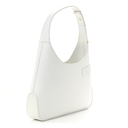 Salvatore Ferragamo Soft Calfskin Large Gancini Arch Hobo Optic White 3 of 14