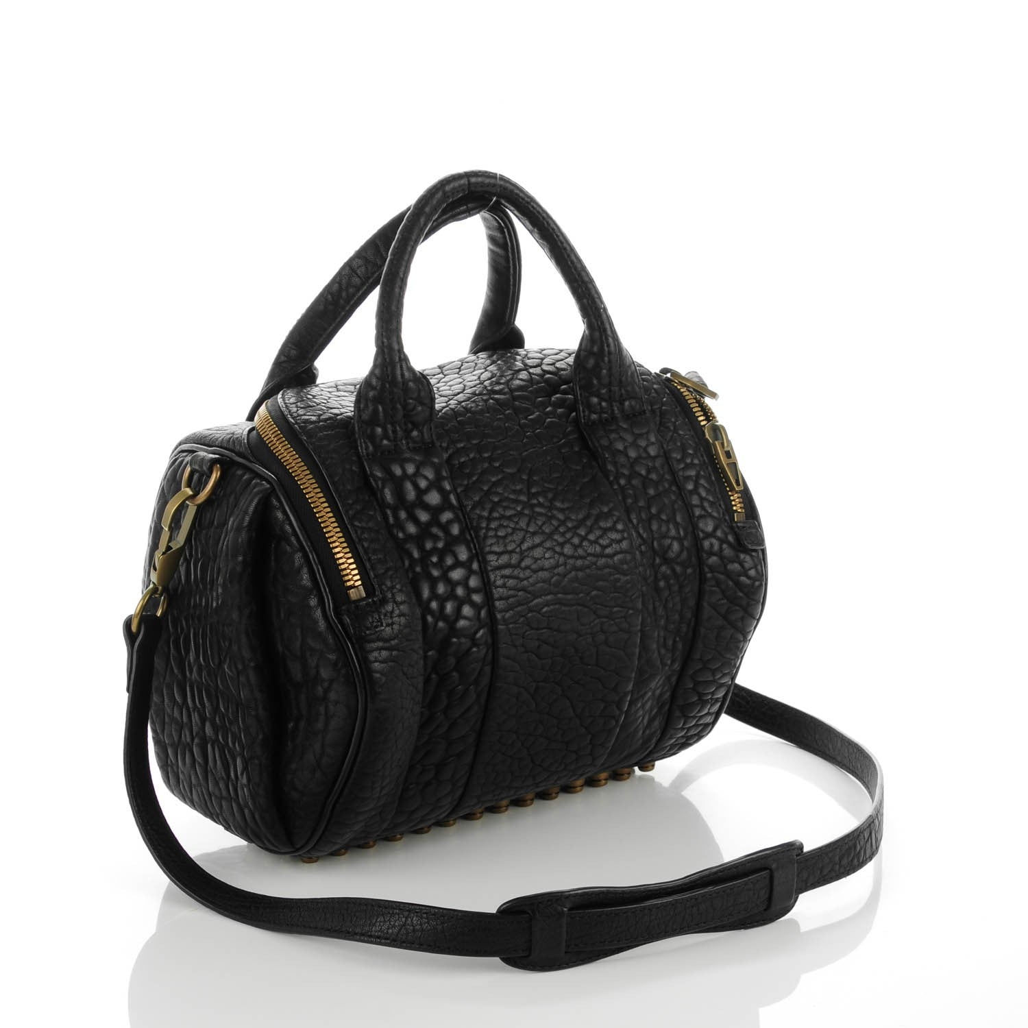 Alexander Wang Pebbled Lambskin Rockie Black Antique Brass Hardware 3 of 8