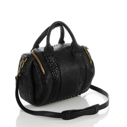 Alexander Wang Pebbled Lambskin Rockie Black Antique Brass Hardware 3 of 8