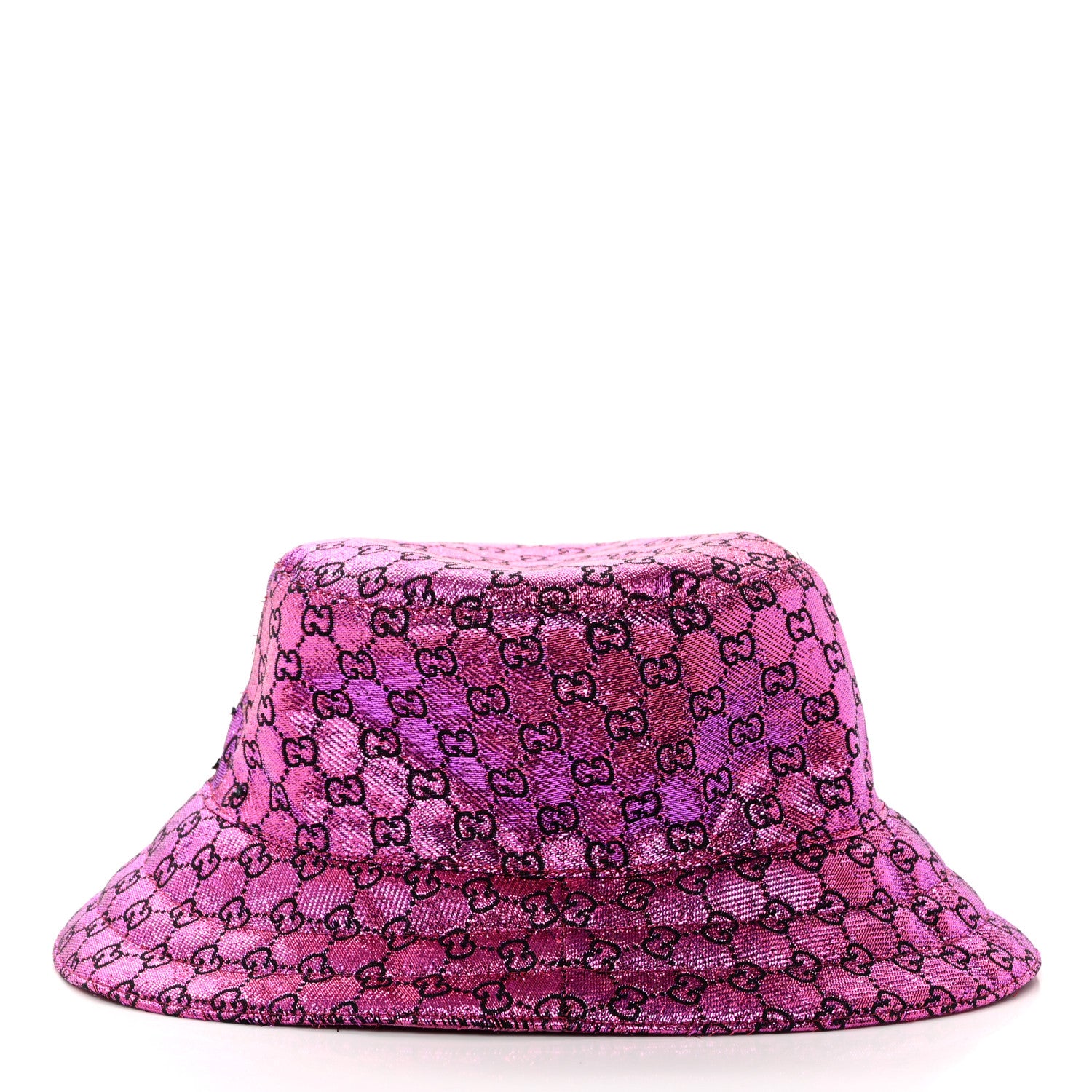 Gucci Canvas Lame GG Monogram Reversible Bucket Hat Fuxia Pink 5 of 14