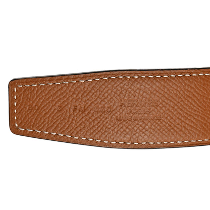 Hermes Epsom 32mm Striee H Belt 80 32 Gold Rouge H 4 of 7