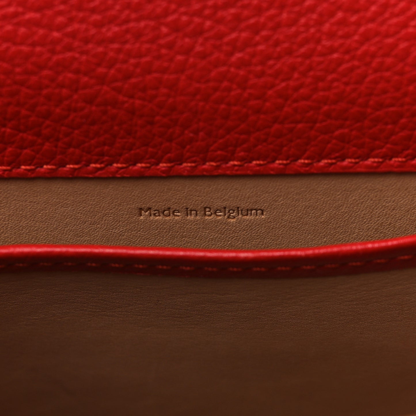 Grained Calfskin Mini Brillant Satchel Red