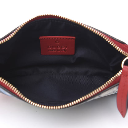 Gucci GG Supreme Monogram Blooms Mini Chain Bag Beige Blue Navy Hibiscus Red 4 of 9