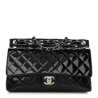 Chanel Patent Quilted Jumbo Diagonal CC Flap Black 1 of 10