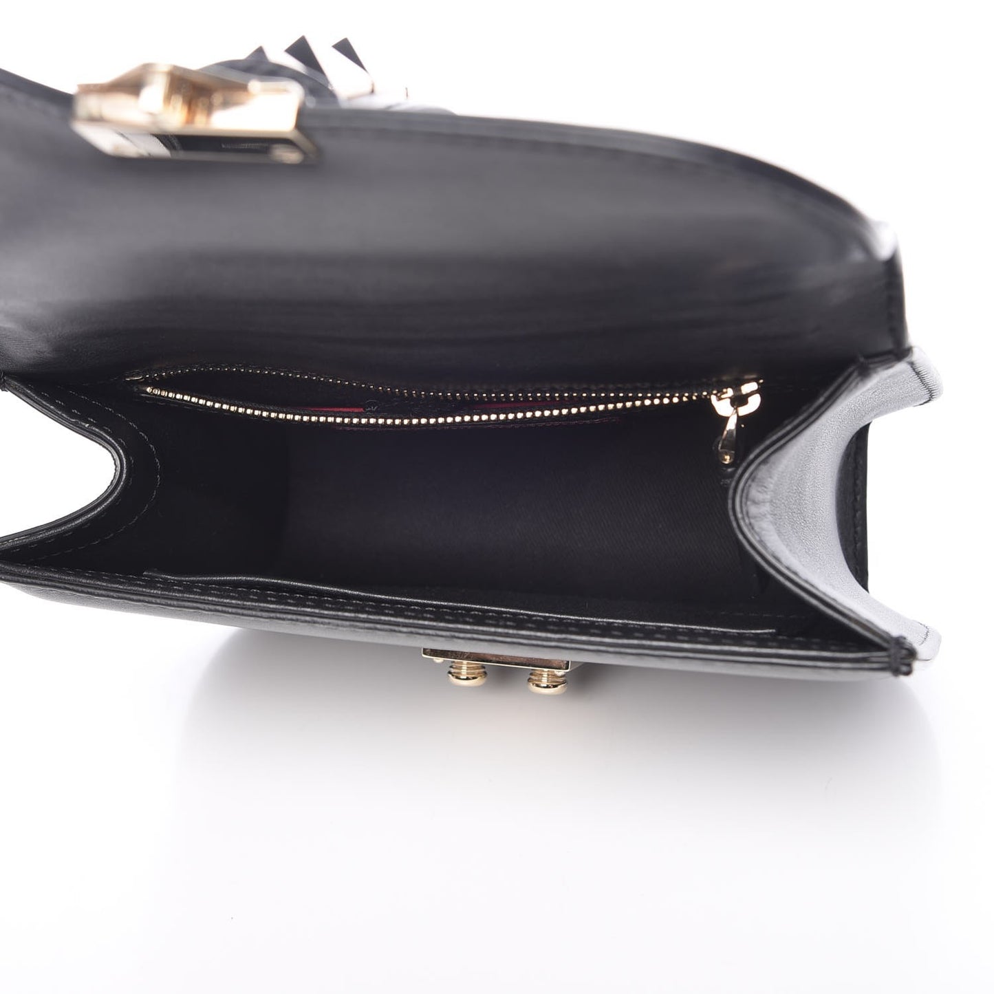 Vitello Small Glam Lock Rockstud Flap Black