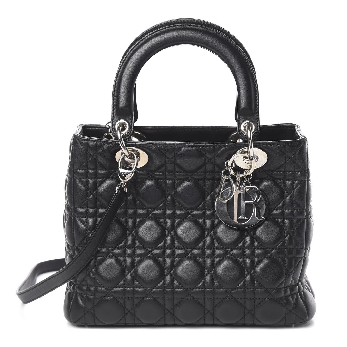 Lambskin Cannage Medium Lady Dior Black