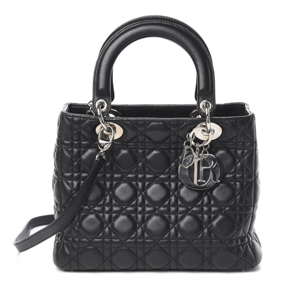 Christian Dior Lambskin Cannage Medium Lady Dior Black 1 of 9