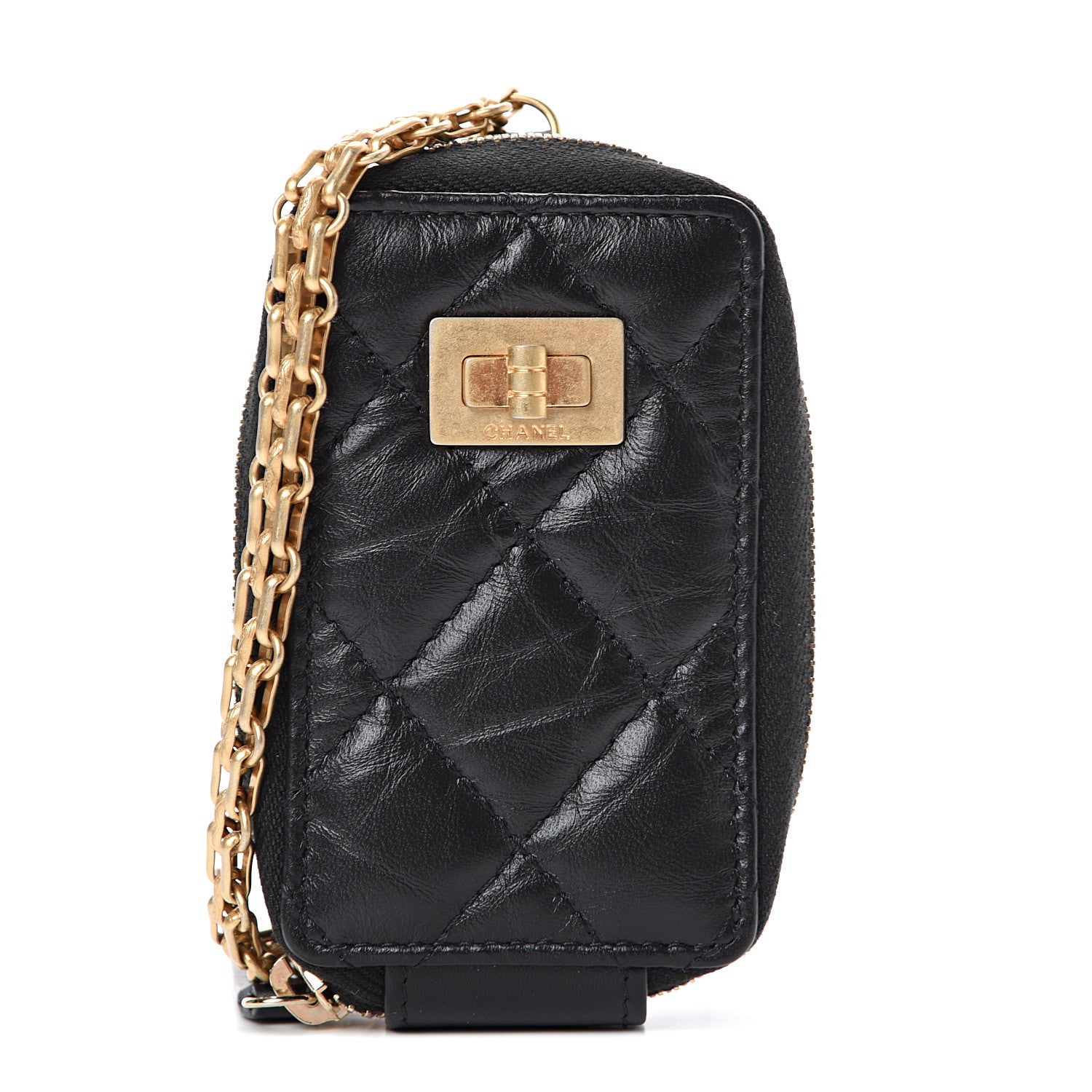 Chanel Aged Calfskin Quilted 2.55 Reissue Clutch With Chain Black 1 of 6