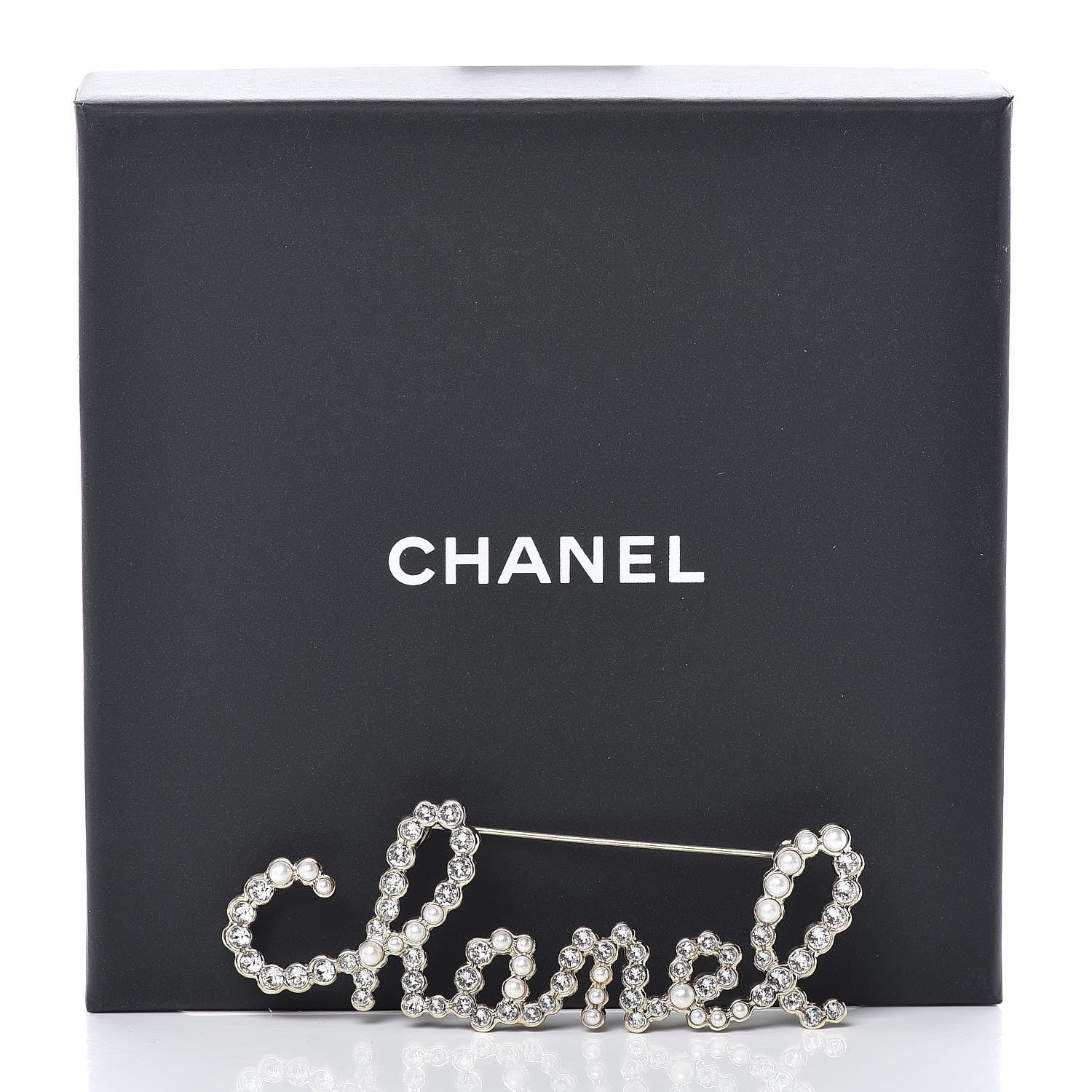 Chanel Metal Glass Swirling Pearls Brooch Pin Gold 5 of 5