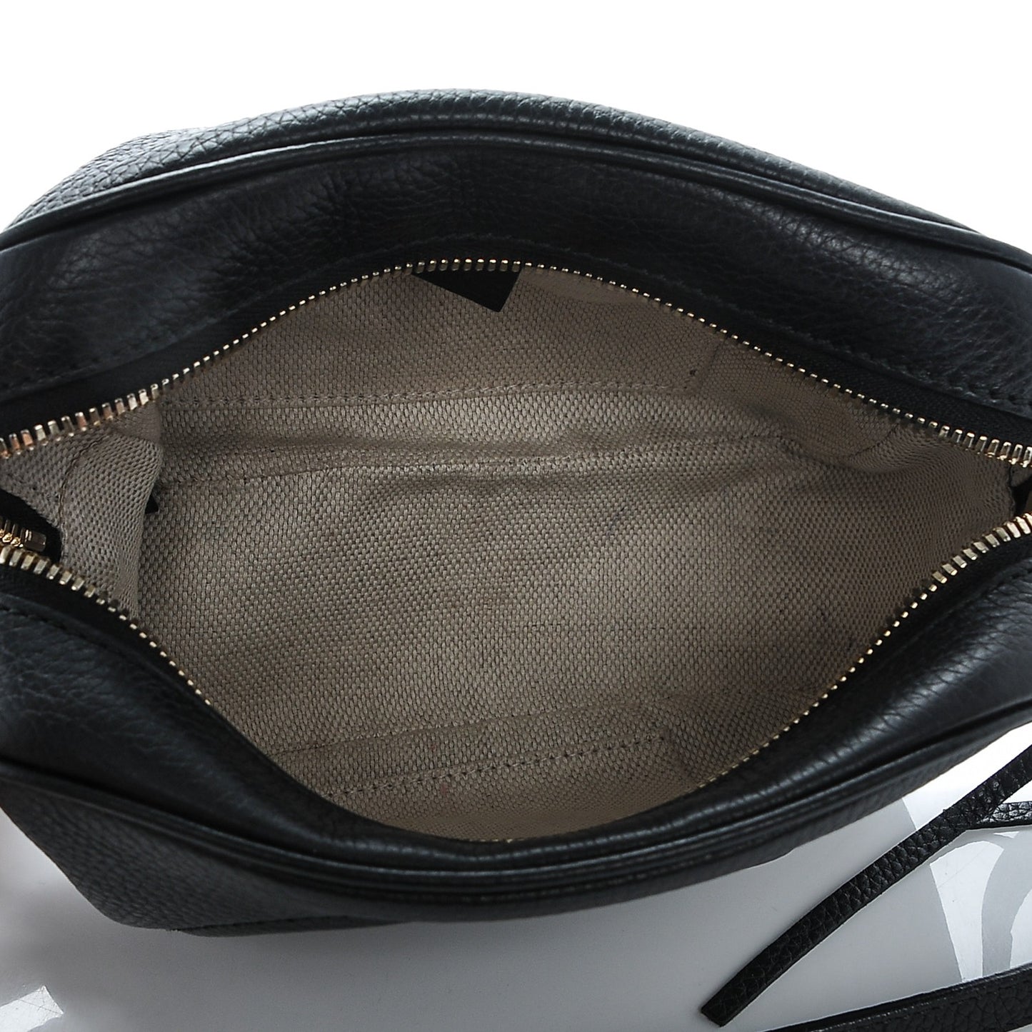 Pebbled Calfskin Small Soho Disco Bag Black