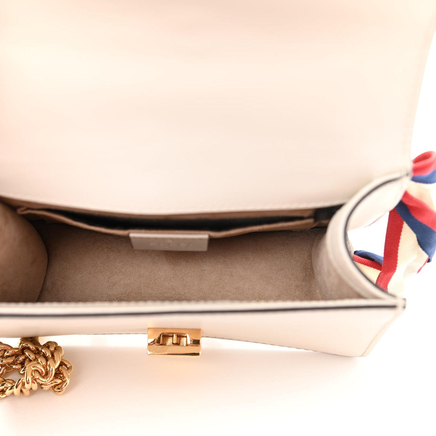 Calfskin Mini Sylvie Chain Shoulder Bag White