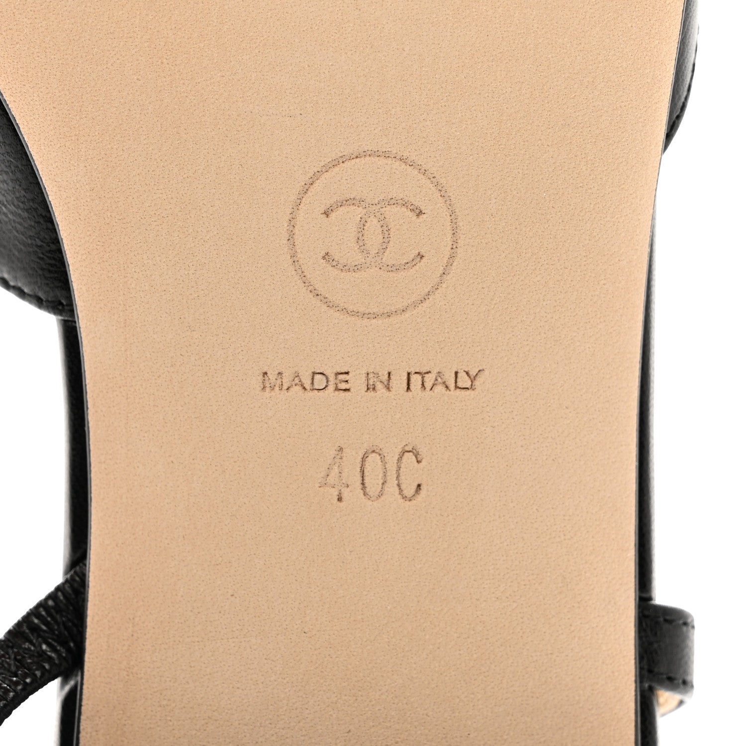 Chanel Goatskin Grosgrain Cap Toe CC Slingback Sandals 40 Black 7 of 9