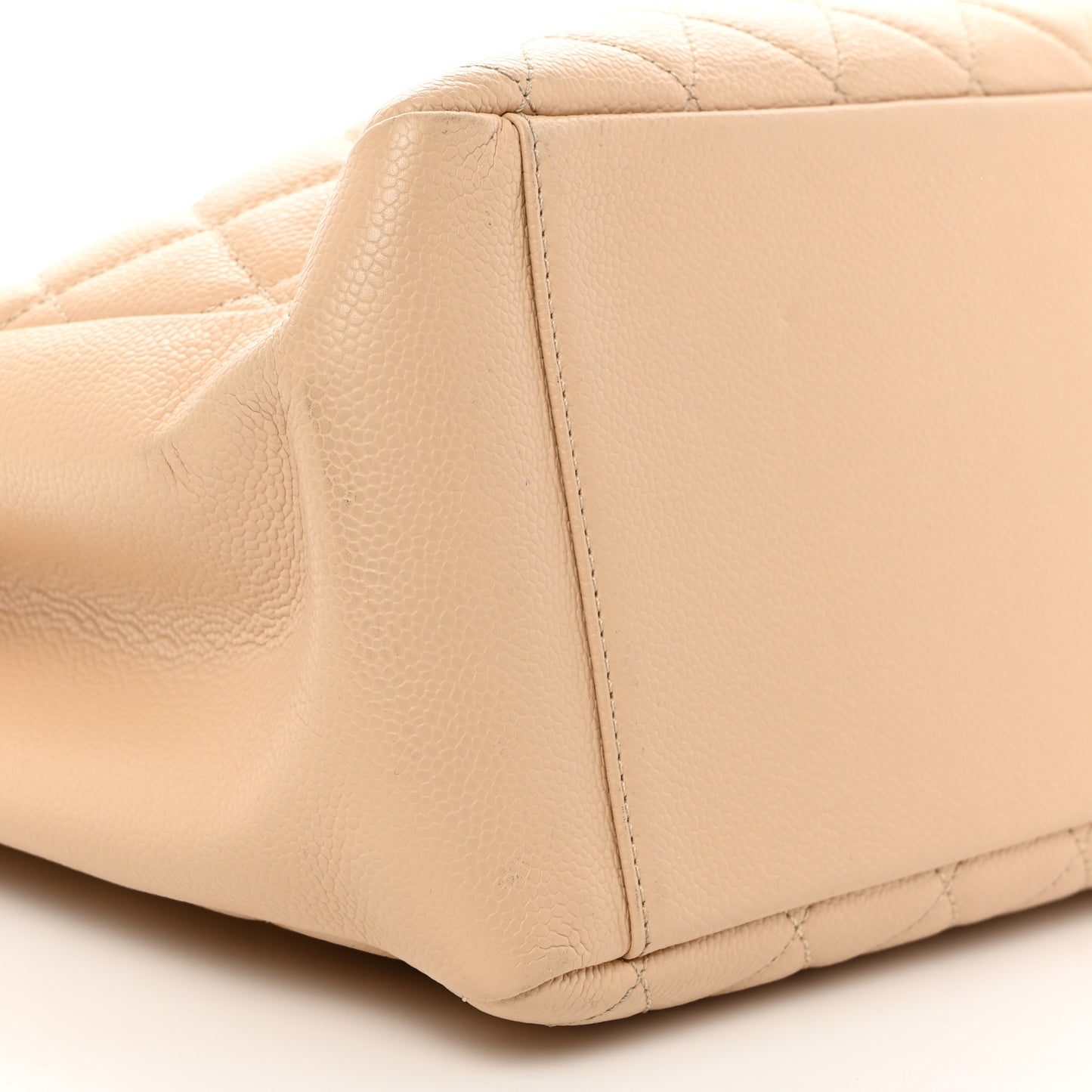 Caviar Quilted Grand Shopping Tote GST Beige Clair