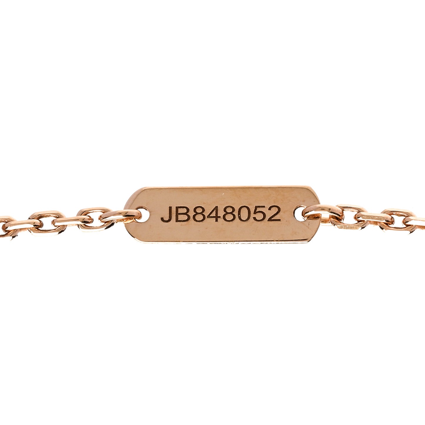 18K Rose Gold Gray Mother of Pearl Vintage Alhambra Pendant Necklace