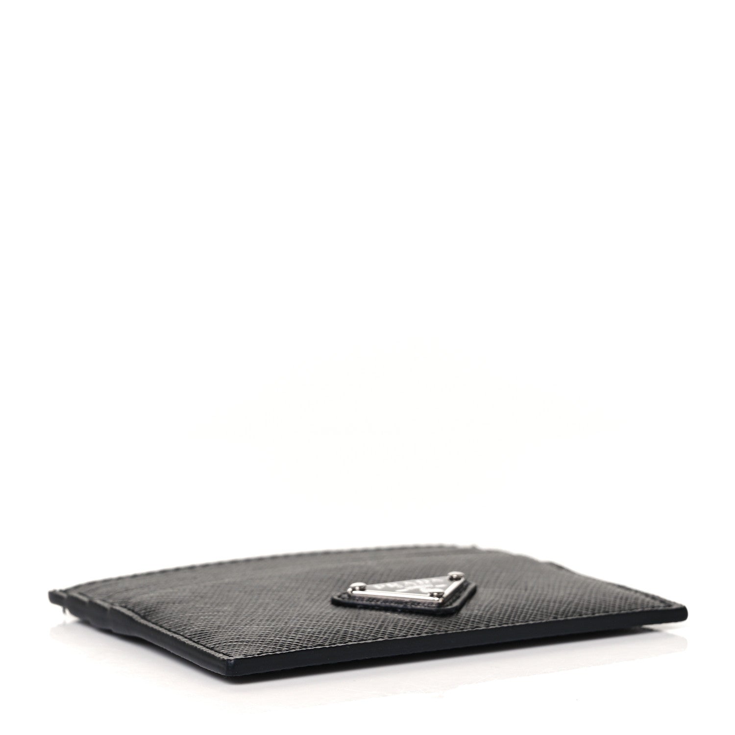 Prada Saffiano Triangle Card Case Black 4 of 9
