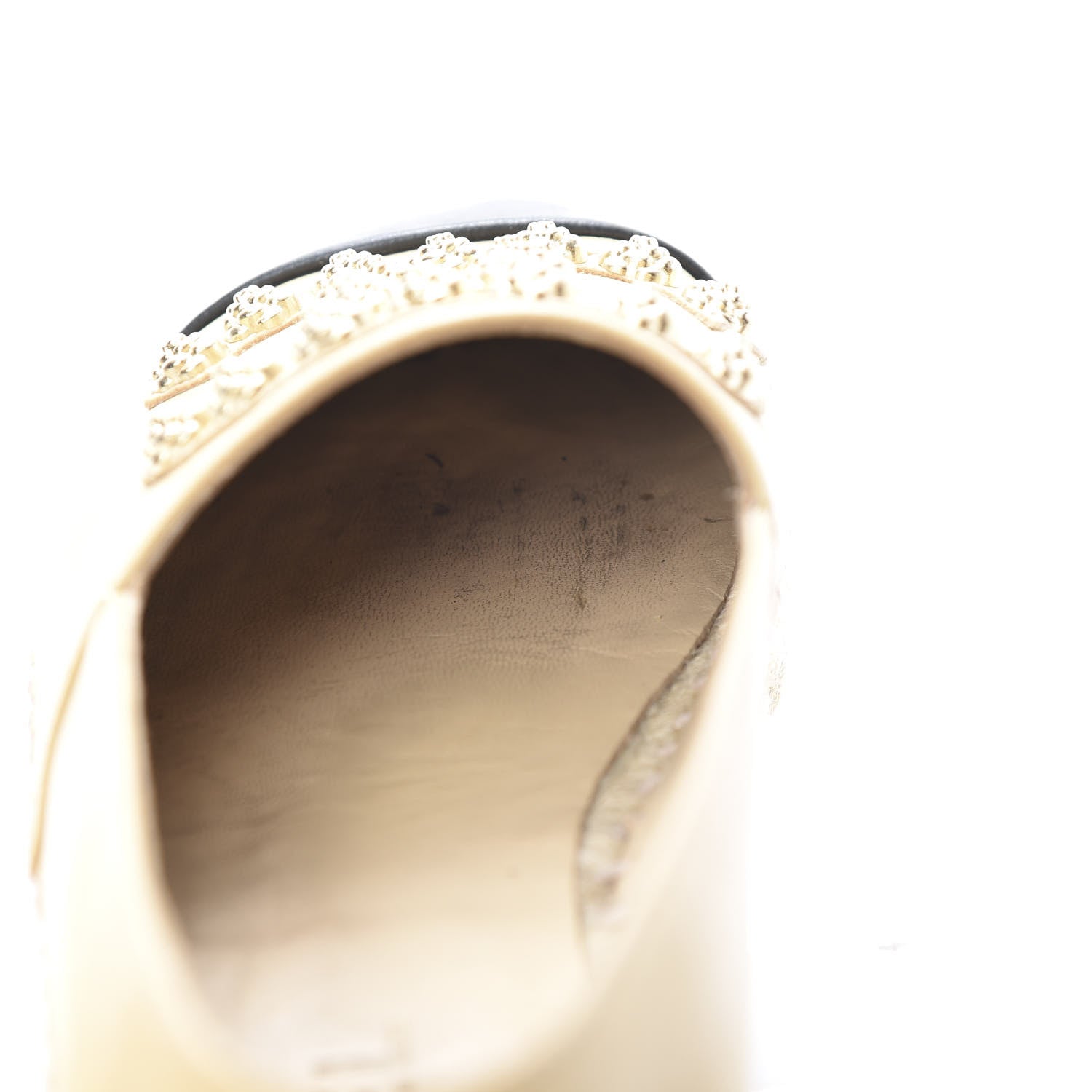 Chanel Lambskin CC Camellia Stud Espadrilles 37 Beige Black 11 of 11