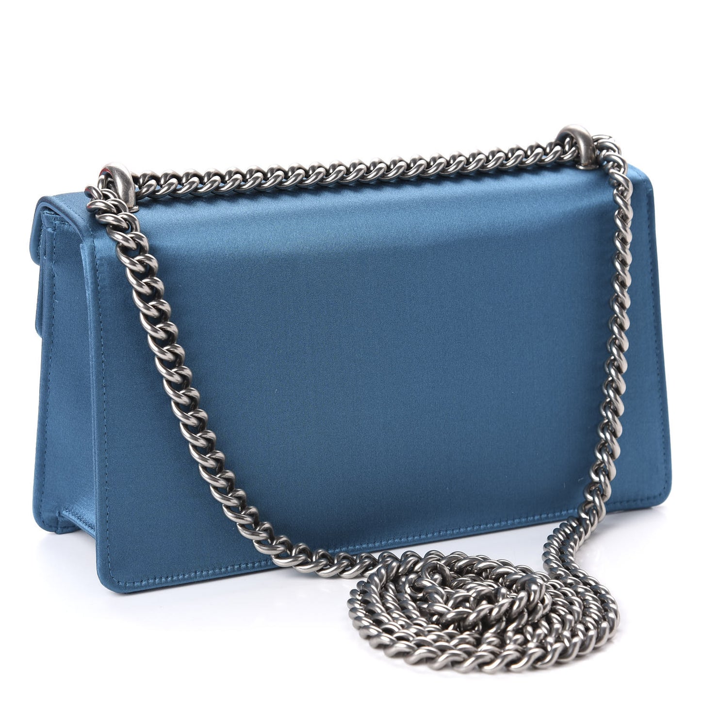 Satin Silk Crystal Small Dionysus Shoulder Bag Turchese Black Diamond