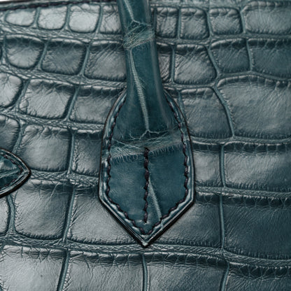 Hermes Matte Alligator Birkin 30 Bleu Tempete 13 of 13