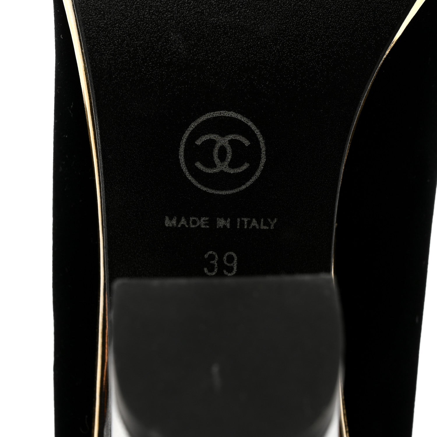 Chanel Velvet Satin Cap Toe Pearl Pumps 39 Black 8 of 9