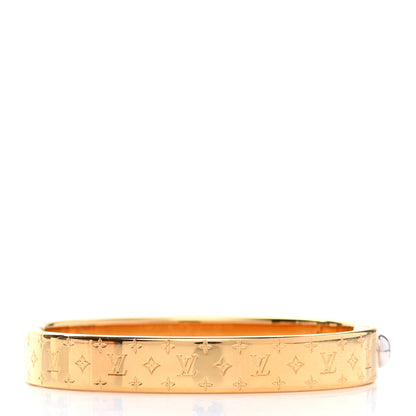 Louis Vuitton Brass Monogram Nanogram Cuff S Gold 3 of 6