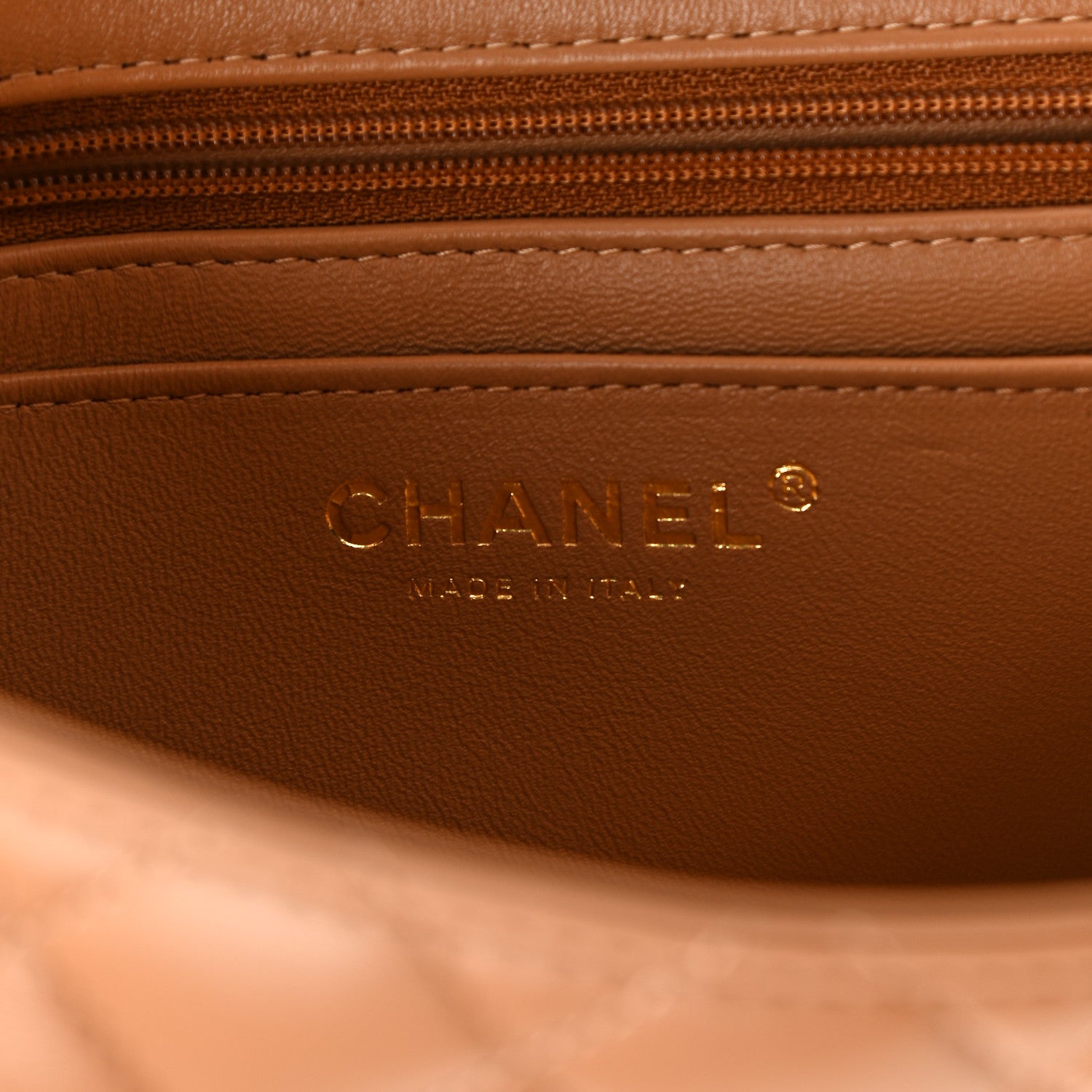 Chanel Lambskin Quilted Mini Top Handle Rectangular Flap Light Brown 6 of 11