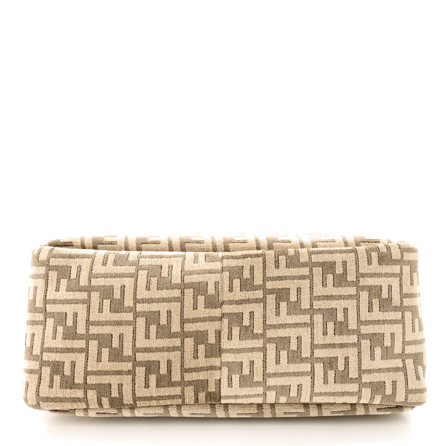 Fendi Chenille Vitello Seta Plexiglass FF Fendi O'Lock Zipper Tortora Nuvola 12 of 13