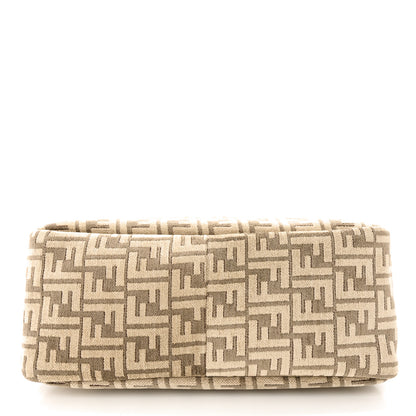 Fendi Chenille Vitello Seta Plexiglass FF Fendi O'Lock Zipper Tortora Nuvola 12 of 13