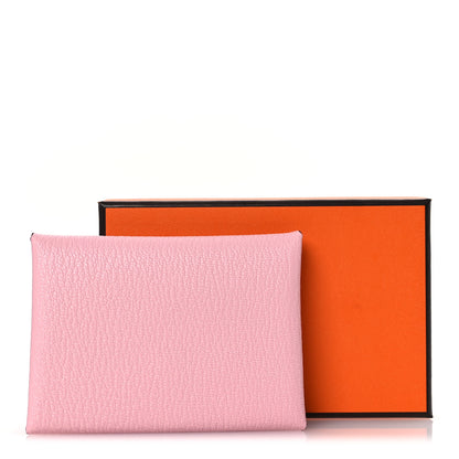 Hermes Chevre Mysore Calvi Duo Card Case Rose Sakura 9 of 9
