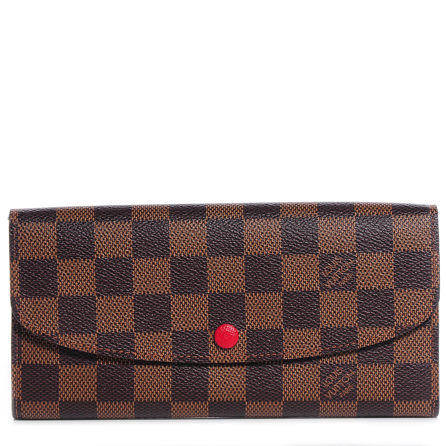 Louis Vuitton Damier Ebene Emilie Wallet Red 1 of 8