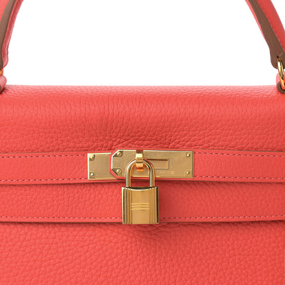 Hermes Taurillon Clemence Kelly Retourne 32 Rouge Pivoine 8 of 10