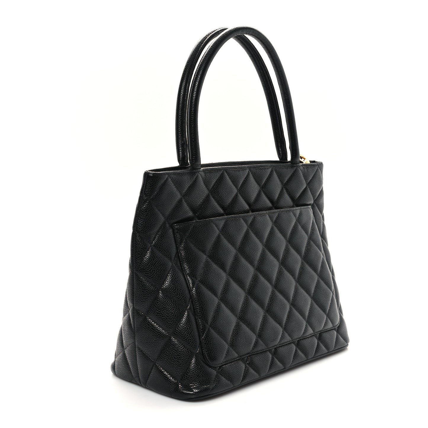 Caviar Quilted Medallion Tote Black