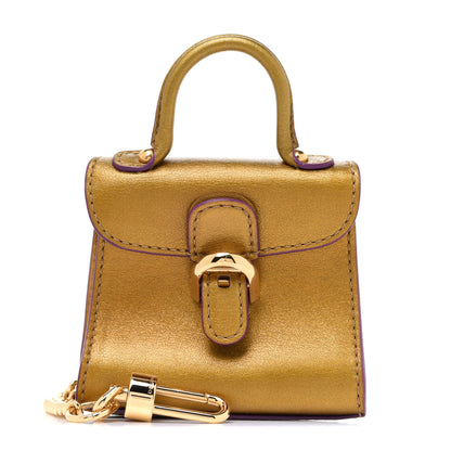 Delvaux Metallic Calfskin Mini Brillant Bag Charm Gold 1 of 7