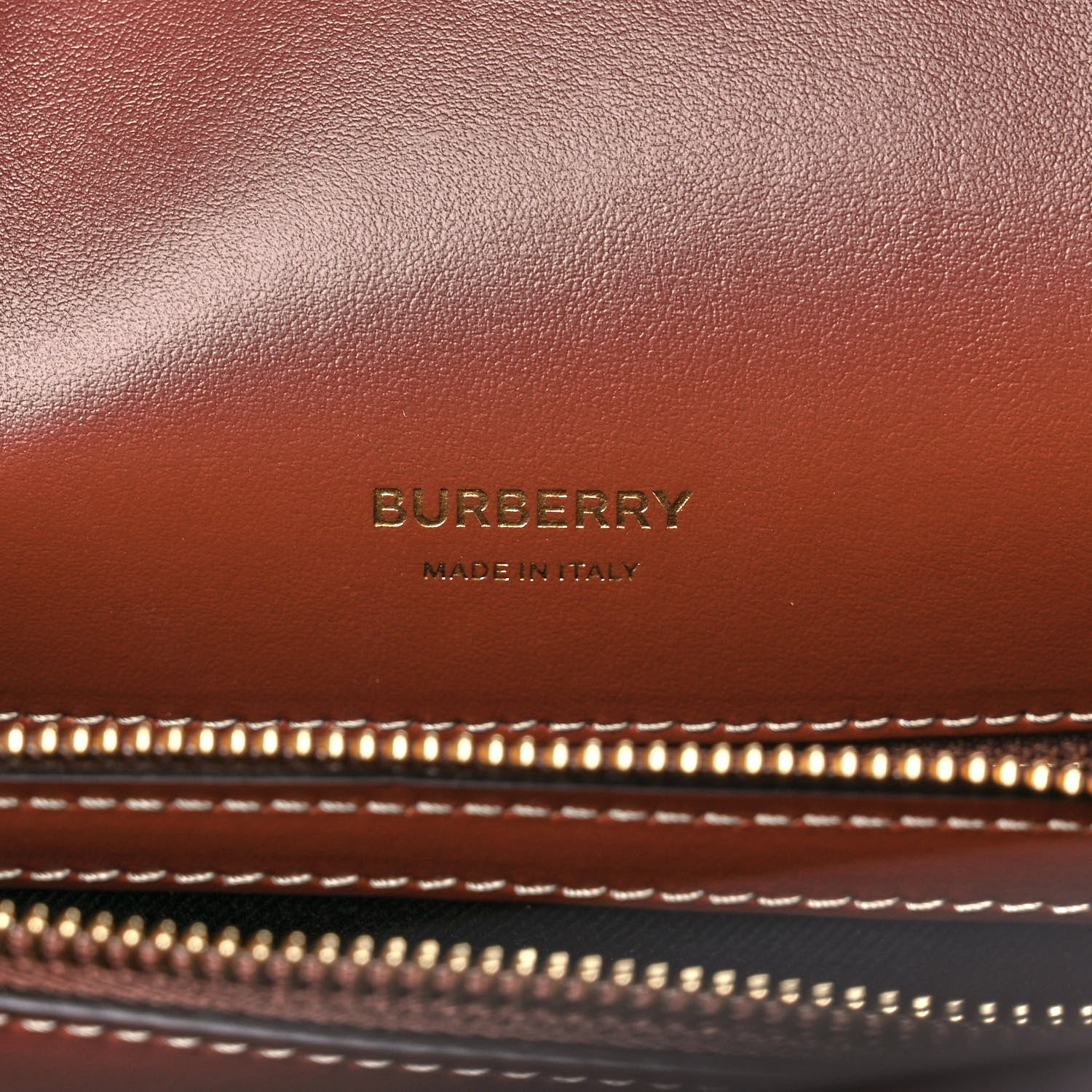 Burberry Calfskin Vintage Check Two Handle Title Bag Archive Beige 6 of 10