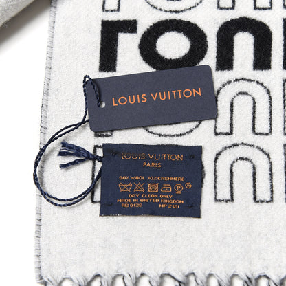 Louis Vuitton Wool Cashmere Scarf Black 6 of 6