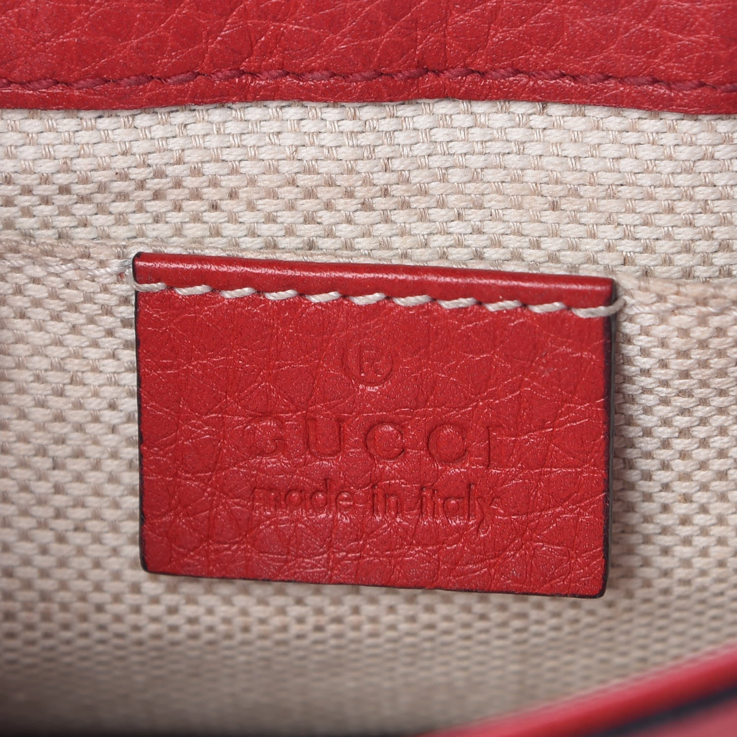 Gucci Pebbled Calfskin Small Soho Flap Crossbody Red 6 of 11
