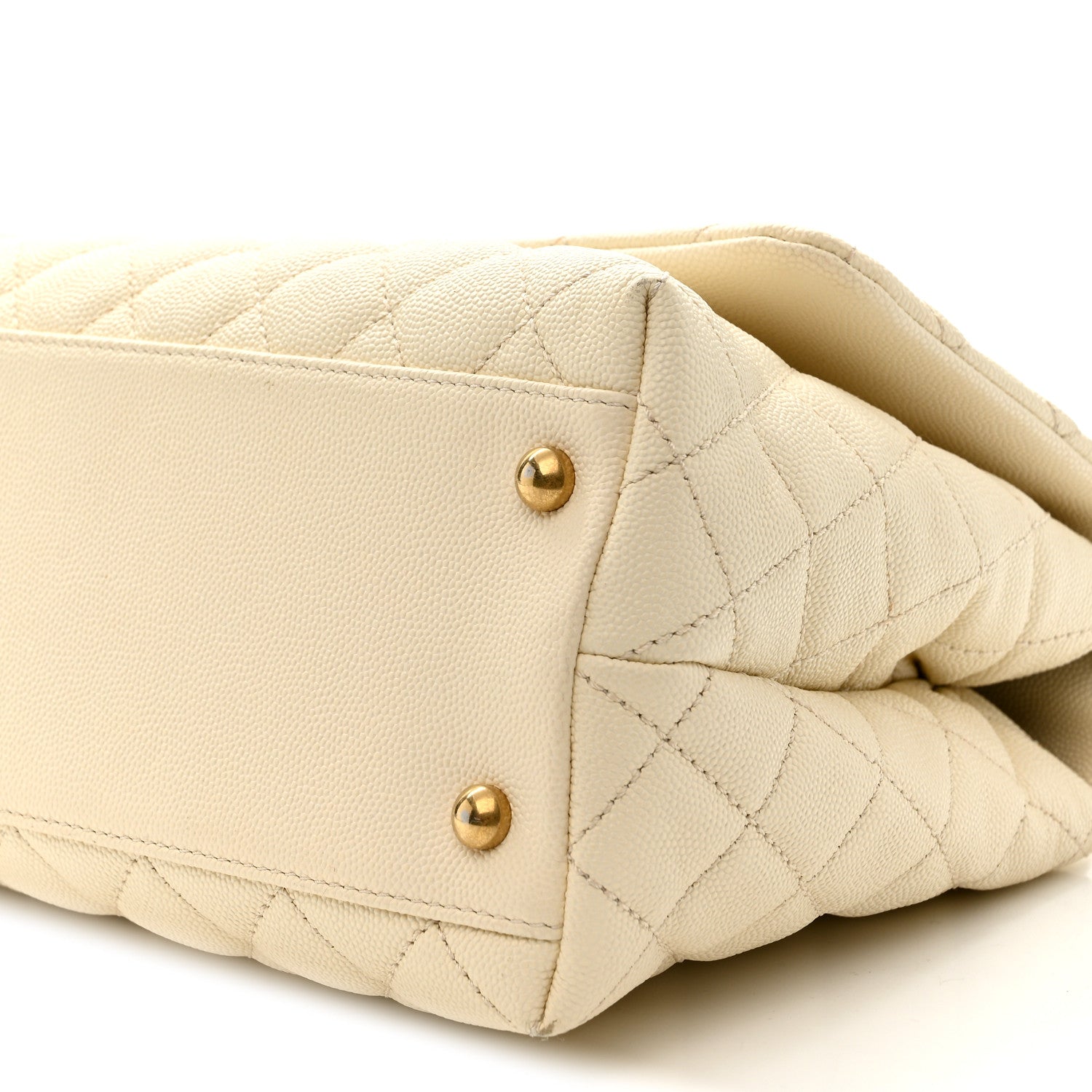 Chanel Caviar Quilted Small Coco Handle Flap White 10 of 10