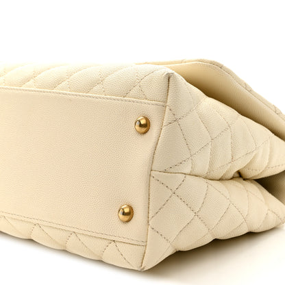 Chanel Caviar Quilted Small Coco Handle Flap White 10 of 10