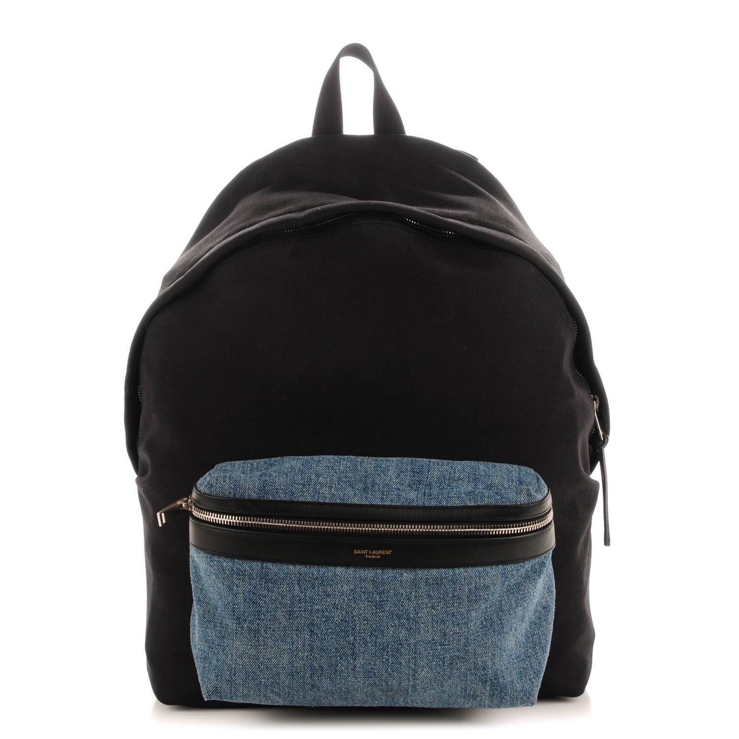 Saint Laurent Nylon Denim Classic Hunting Backpack Black Light Blue 1 of 8