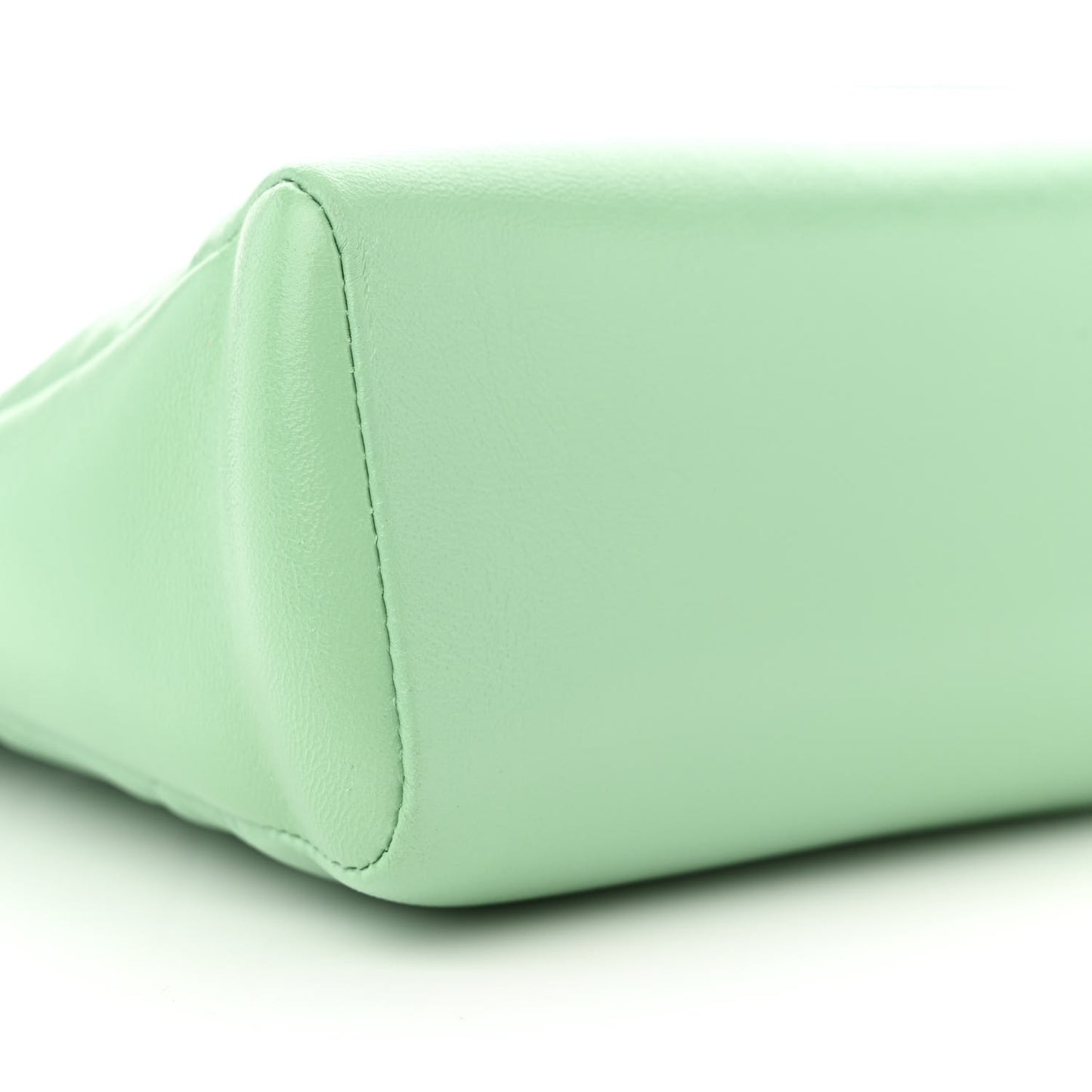 Shiny Lambskin Quilted Small 31 Shopping Bag Light Green