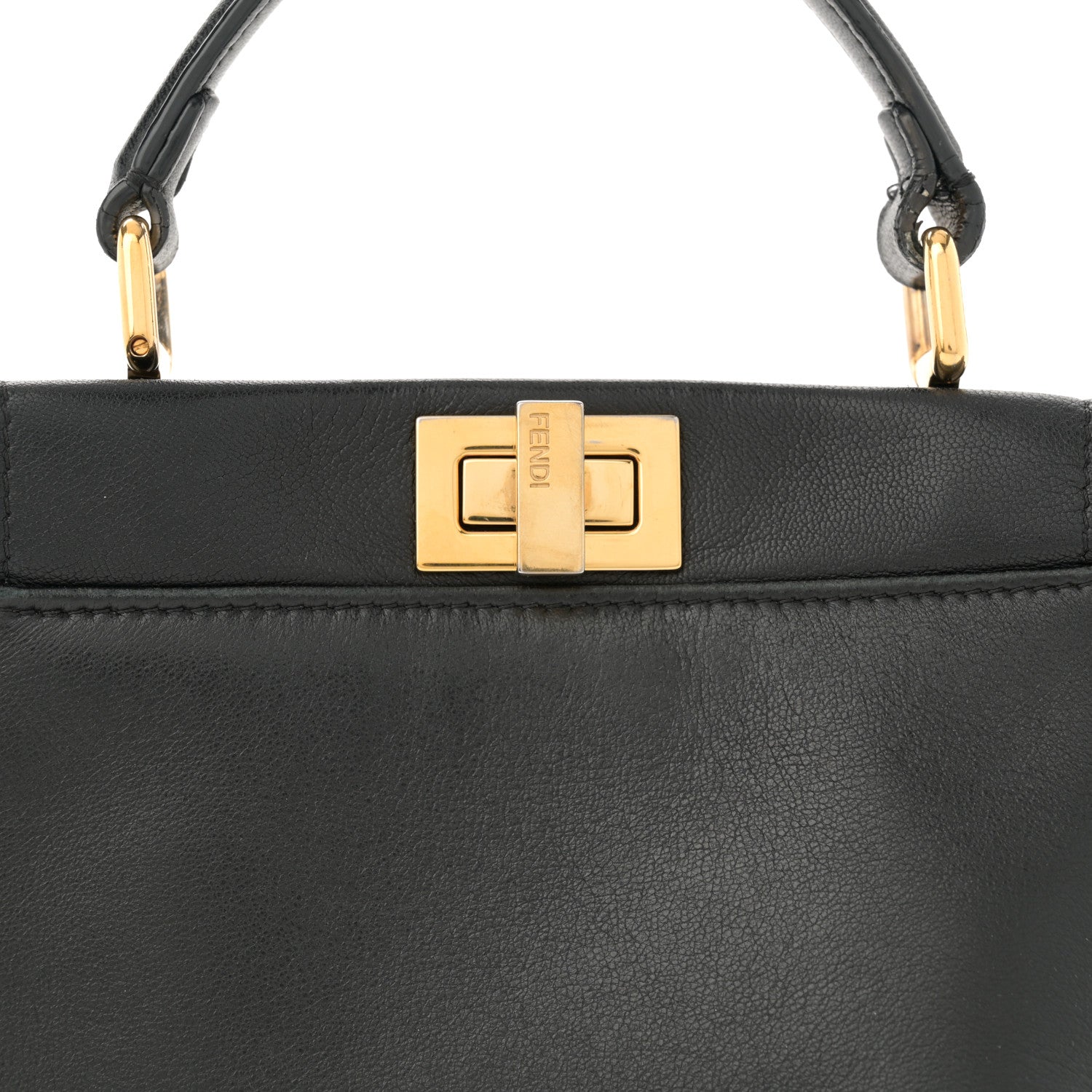 Fendi Nappa Mini Peekaboo Iconic Satchel Black 9 of 15