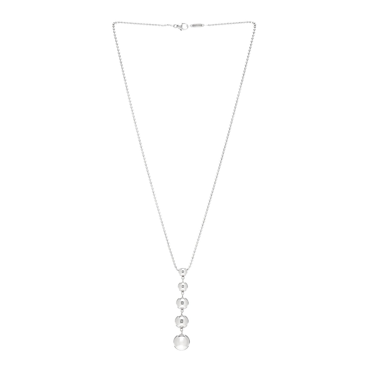 Tiffany Sterling Silver Graduated Ball Drop Necklace 3 of 4