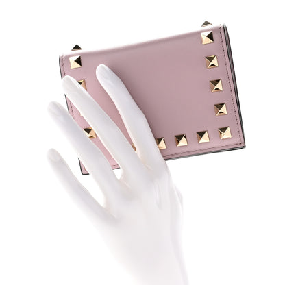 Valentino Garavani Calfskin Rockstud French Flap Wallet Water lilies 2 of 7