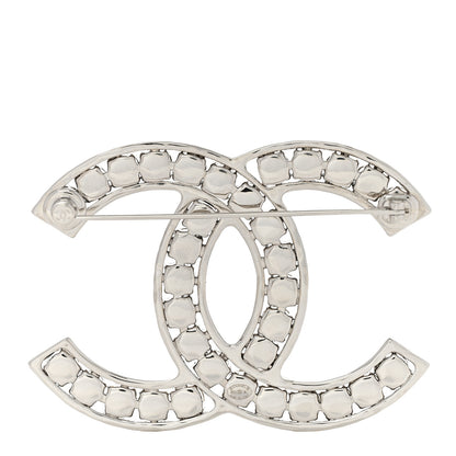 Chanel Crystal Large CC Brooch Silver 3 of 4