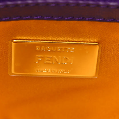 Fendi Sequin Paillettes Shiny Nappa Sex and the City Baguette Viola Purple Rain 8 of 8