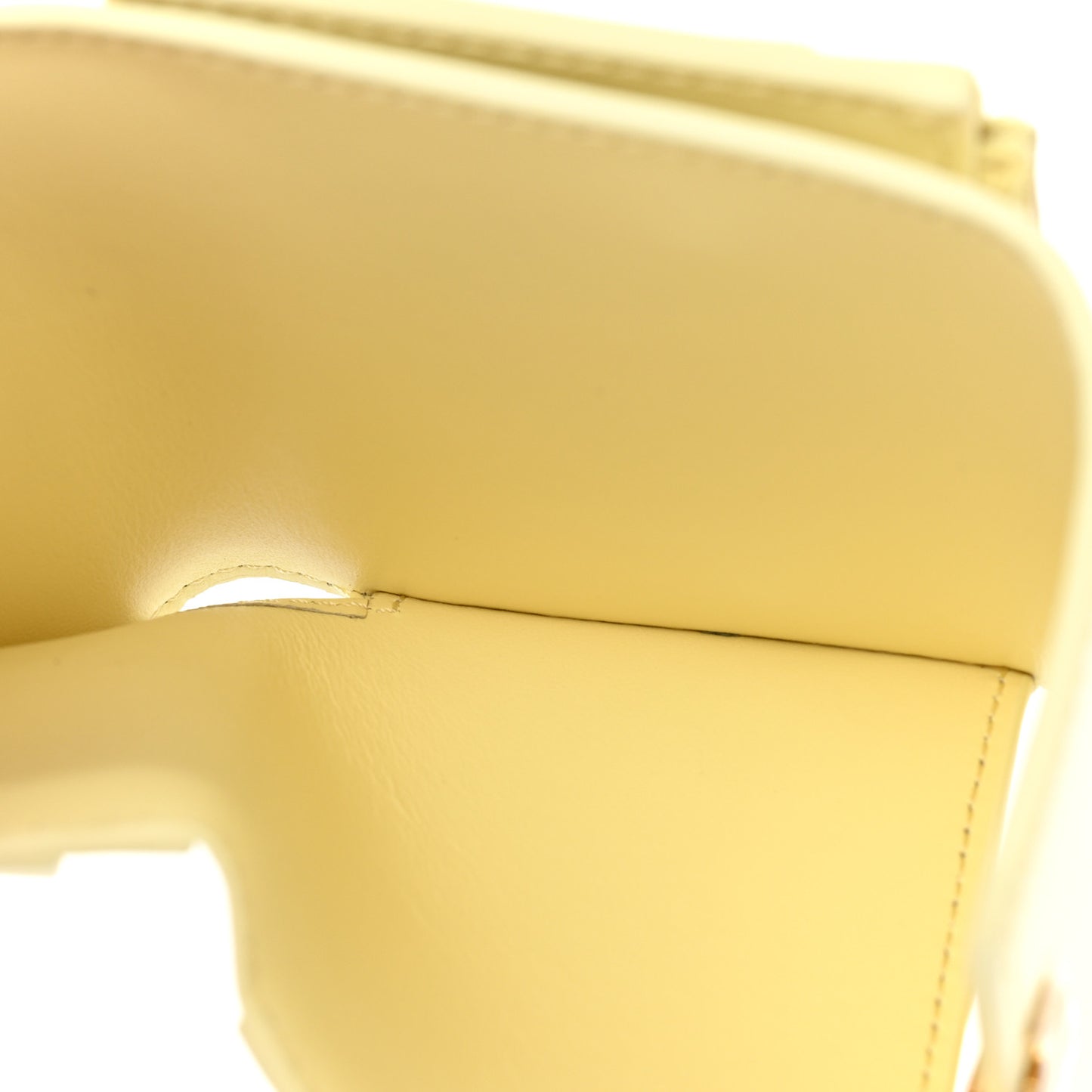 Shiny Smooth Calfksin Triomphe Compact Wallet Soft Yellow