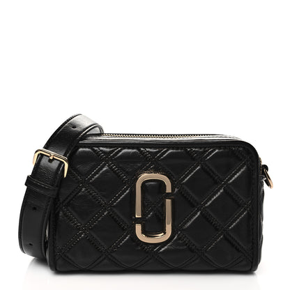 Marc Jacobs Natural Grain Calfskin Quilted The Softshot 21 Bag Black 1 of 10