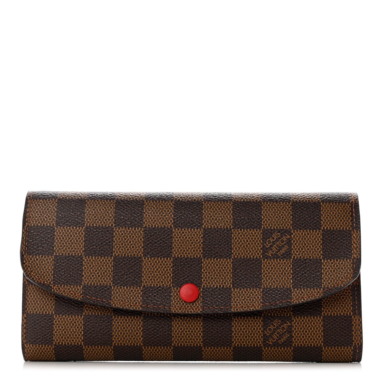 Louis Vuitton Damier Ebene Emilie Wallet Red 1 of 7