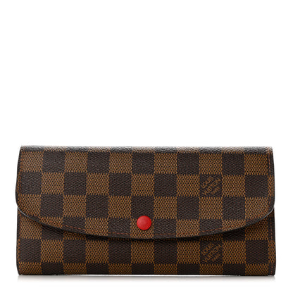 Louis Vuitton Damier Ebene Emilie Wallet Red 1 of 7