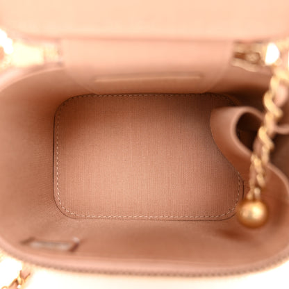 Chanel Calfskin Quilted Mini Perfect Fit Vanity Case With Chain Beige 5 of 11